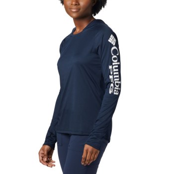 Columbia PFG Tidal, Sudaderas Con Capucha Azul Marino Blancos Para Mujer | 756023-UNM